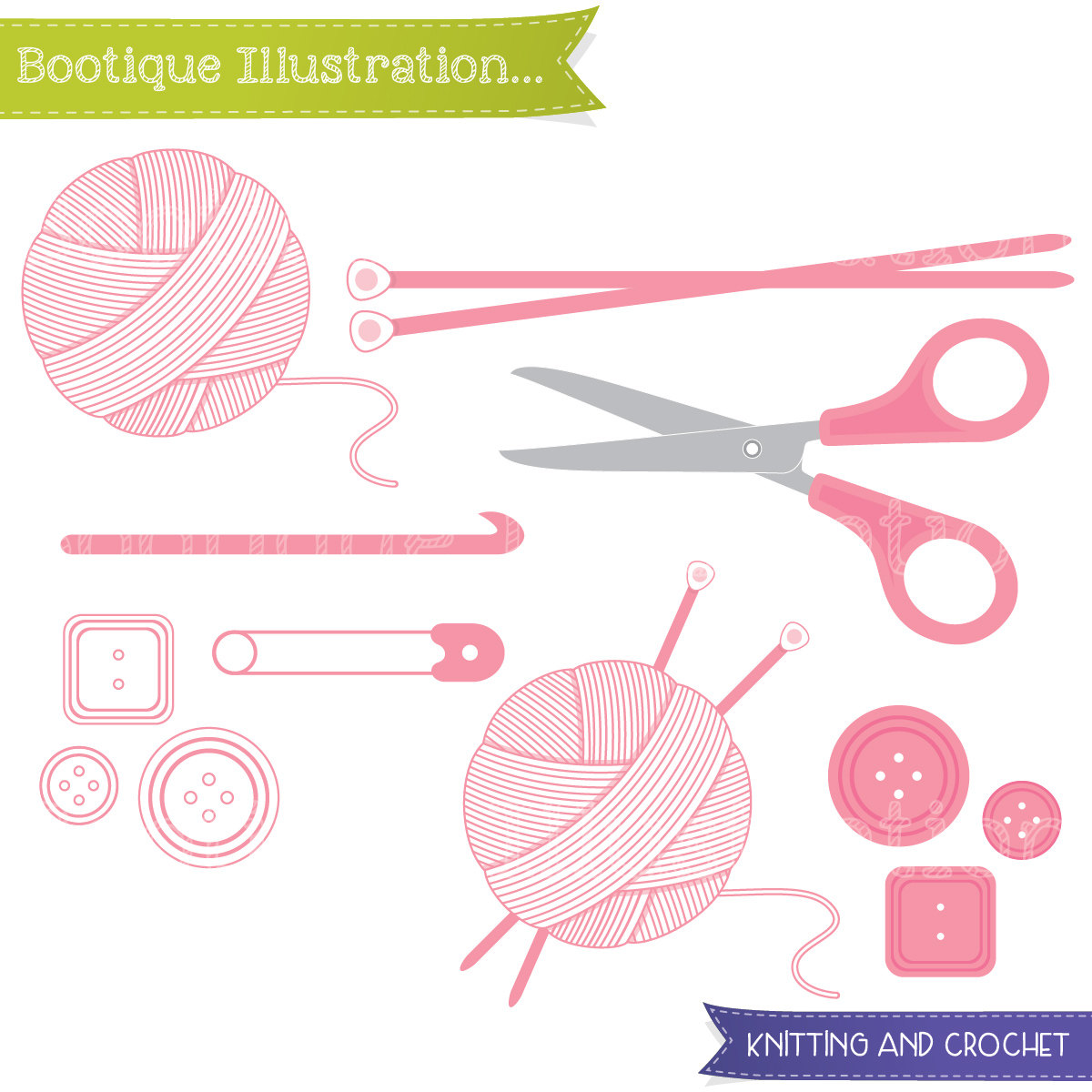 Knitting Needles Cliparts