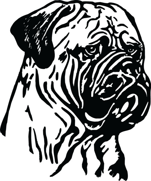 Bull Mastiff Head Dog Clip Art For Custom Pet Lovers Gifts