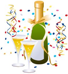 Two Glasses of Champagne for Love = Clip Art Champagne