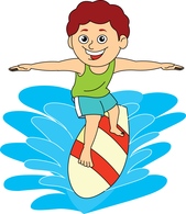 Surfing Girl Cliparts