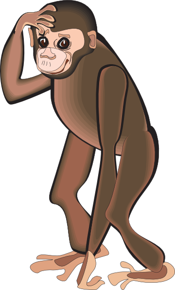 Monkey Scratching Cliparts