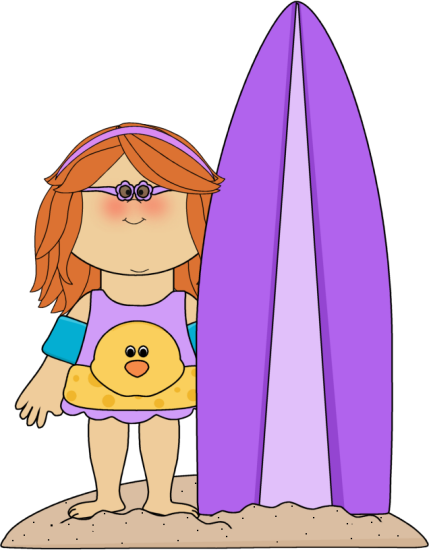 Surfing Girl Cliparts
