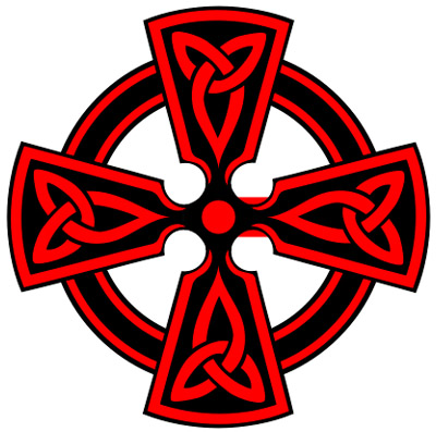 color celtic cross with triquetras