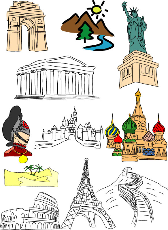 Travel Clipart part1 : Cherry Graphics, Vectorization Service