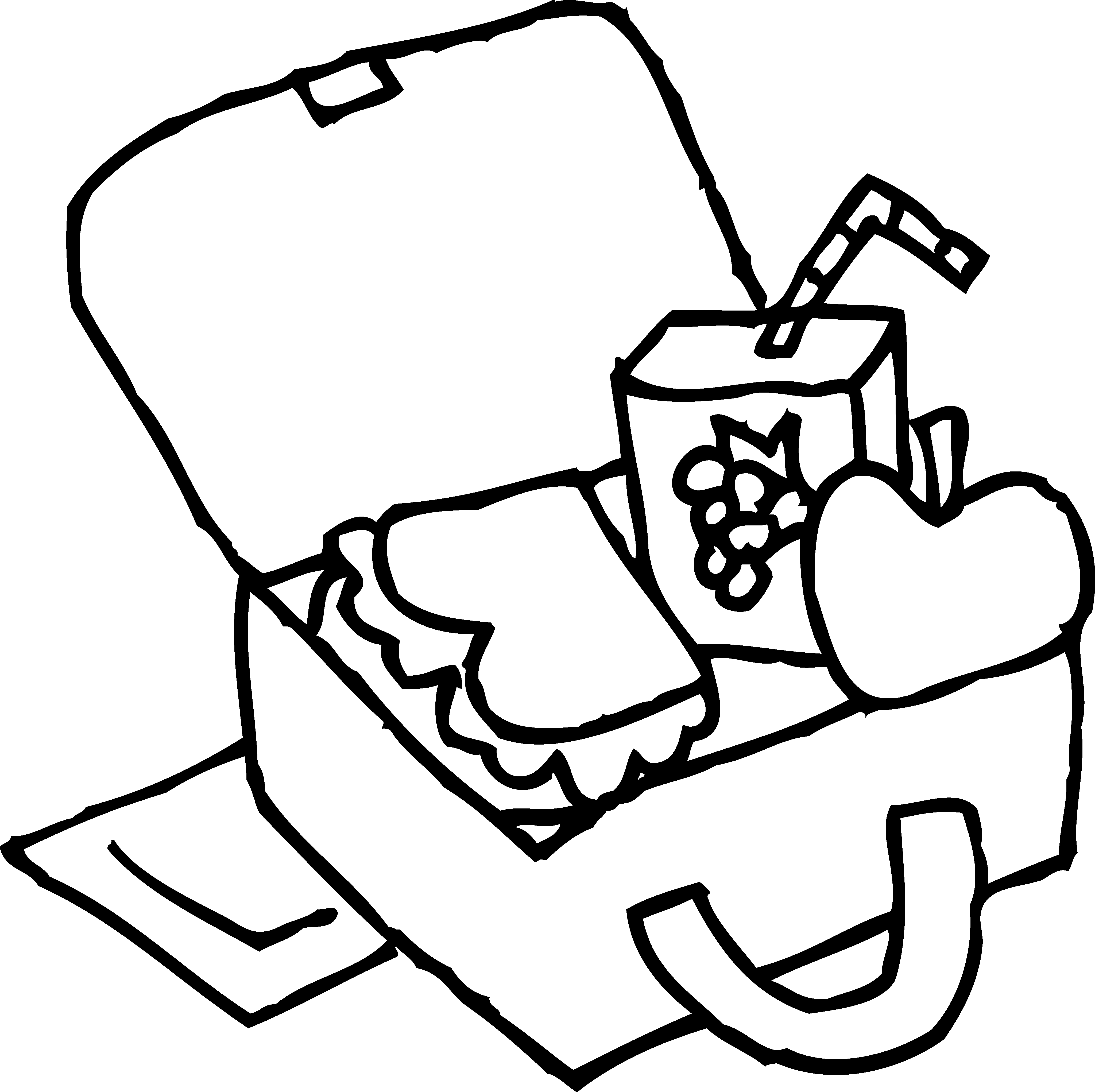 snack clipart black and white