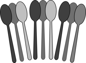 Black/white Spoons Clip Art at Clker