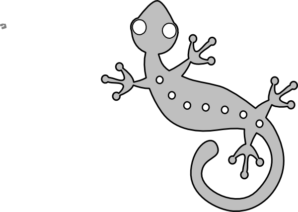 Grey Gecko Clip Art
