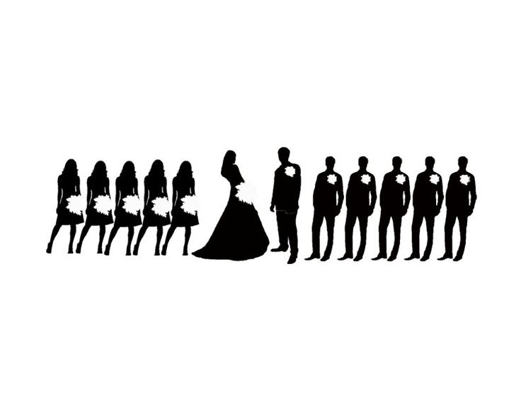 wedding party silhouette clip art