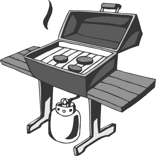 Bbq box clipart black and white