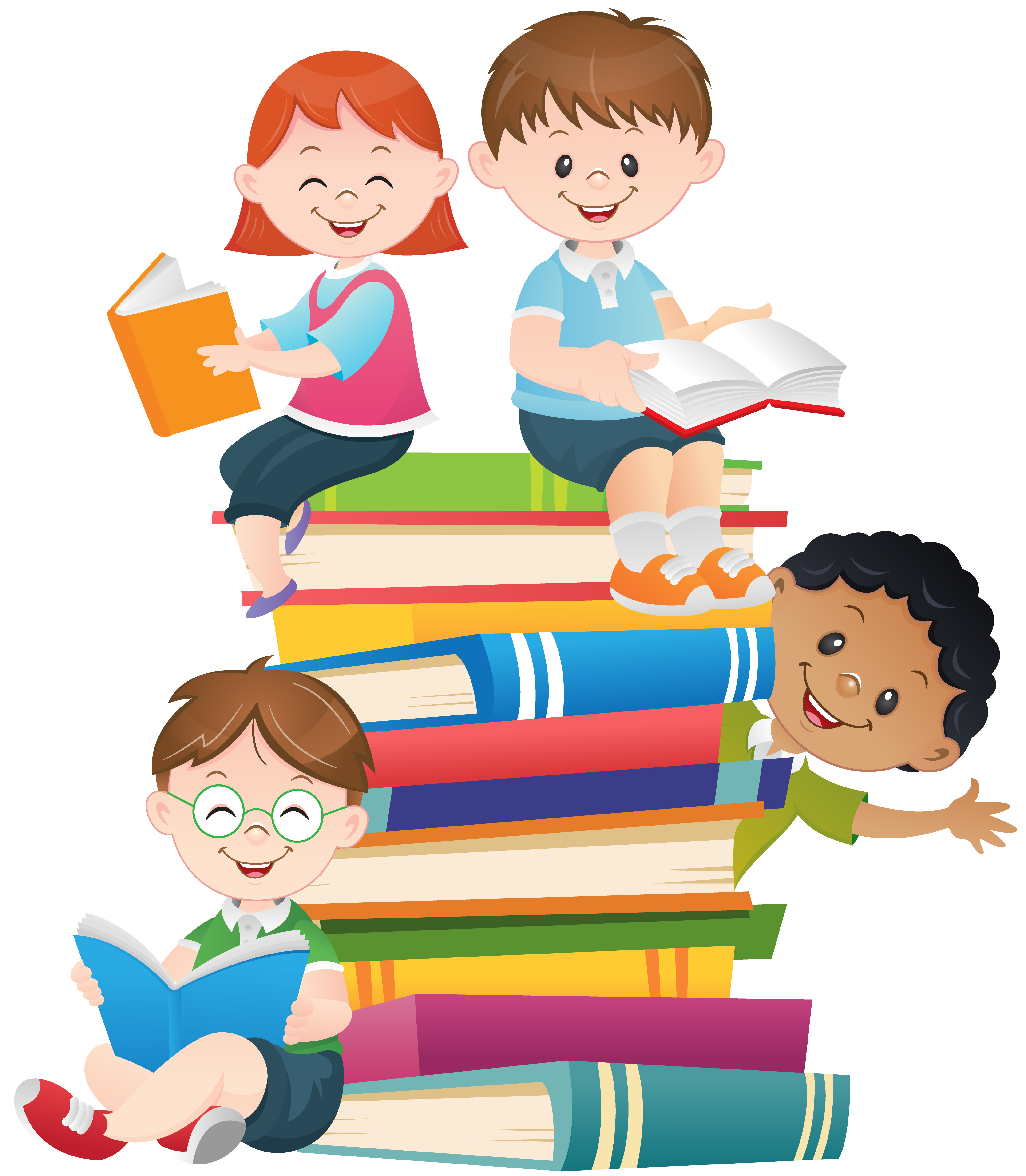 kids bookshelf clipart