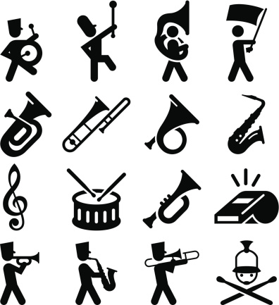Marching band instruments clipart