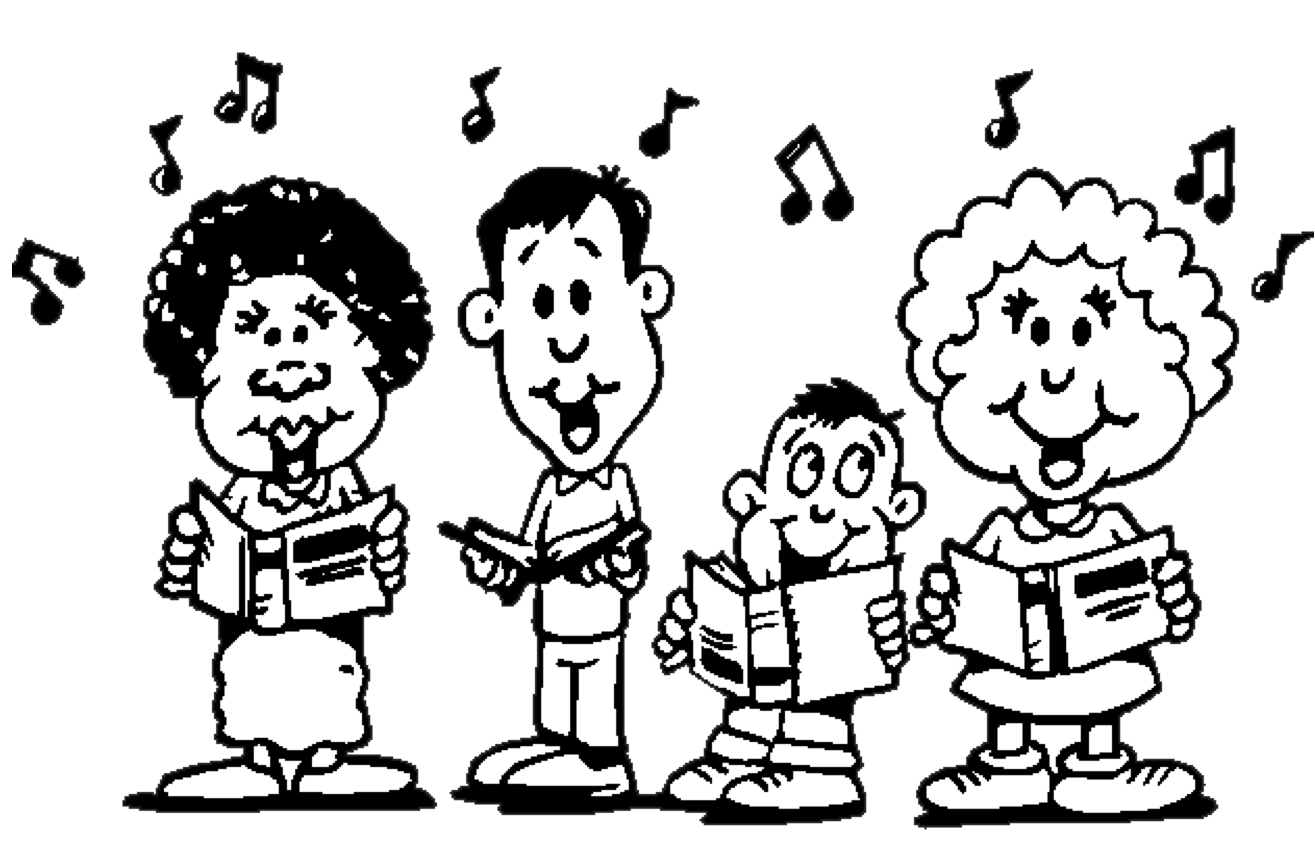 Sing clipart black and white