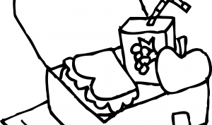 lunch clipart black and white