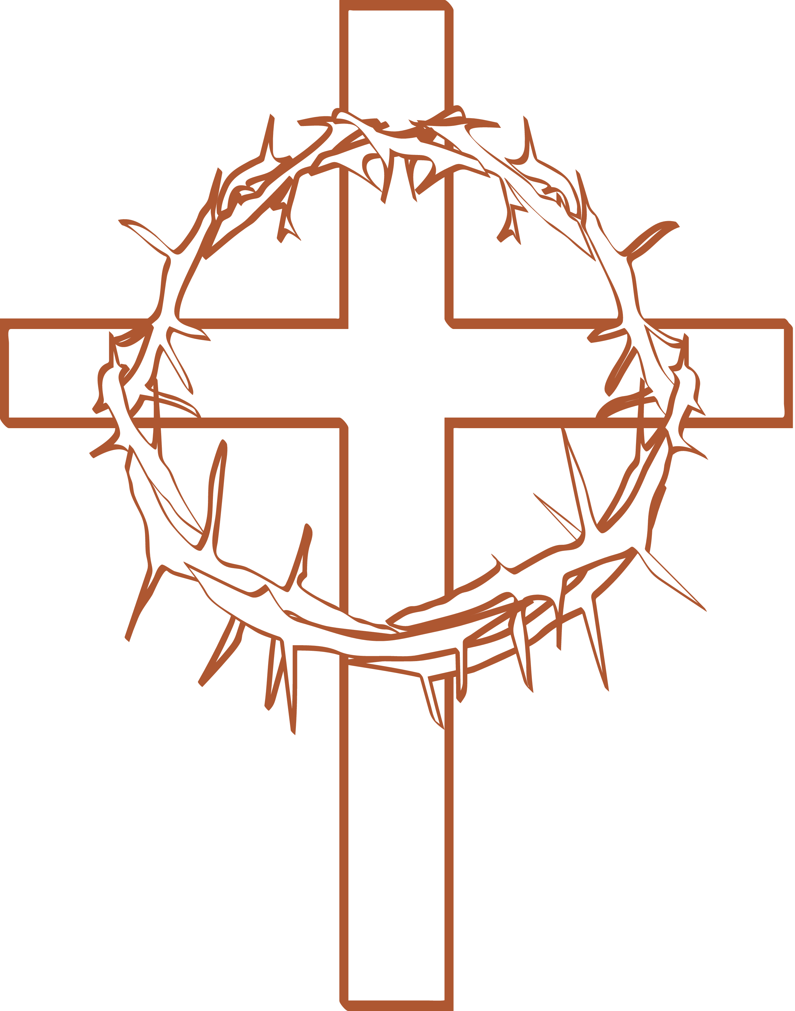 Cross with crown of thorns clipart