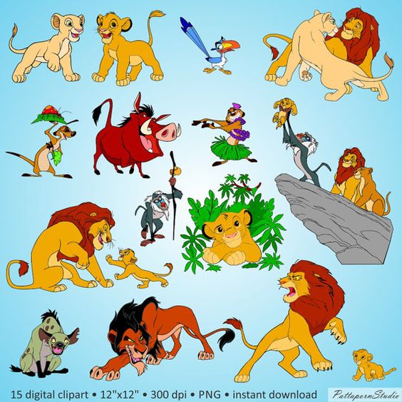 Buy 2 Get 1 Free! Digital Clipart The Lion King lovely cartoon