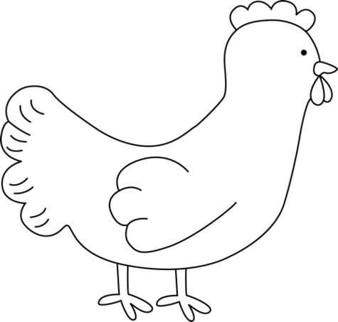 Black and white chicken clipart