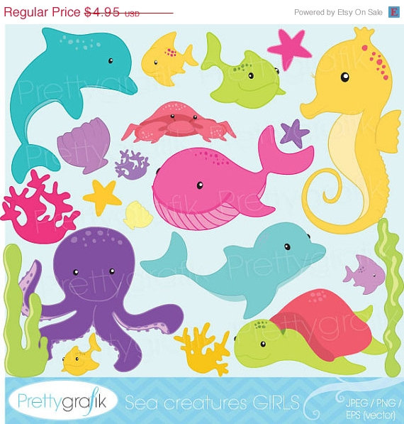 Sea animals clipart