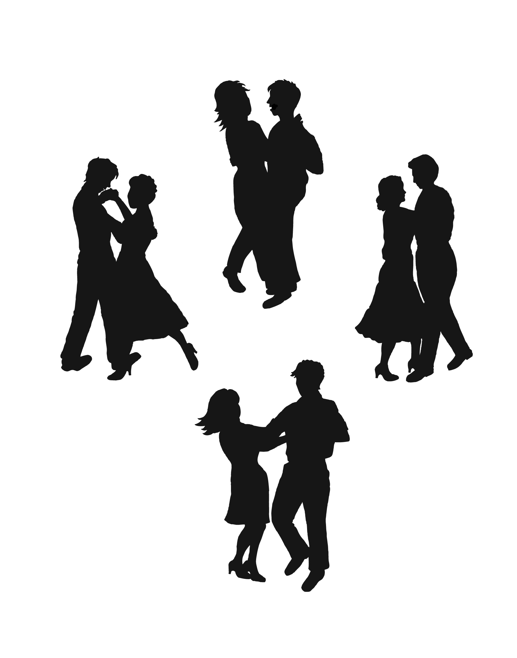 Dancing Black And White Clipart