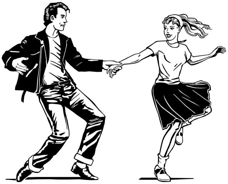 1950s dancing clipart