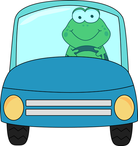 Frog Driving a Car Clip Art