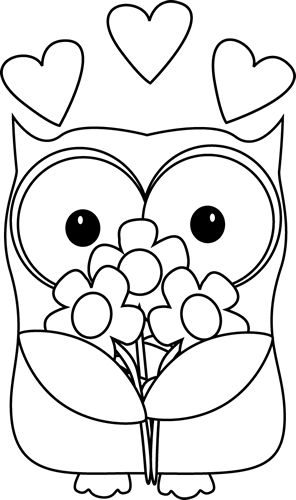 Owl Heart Cliparts