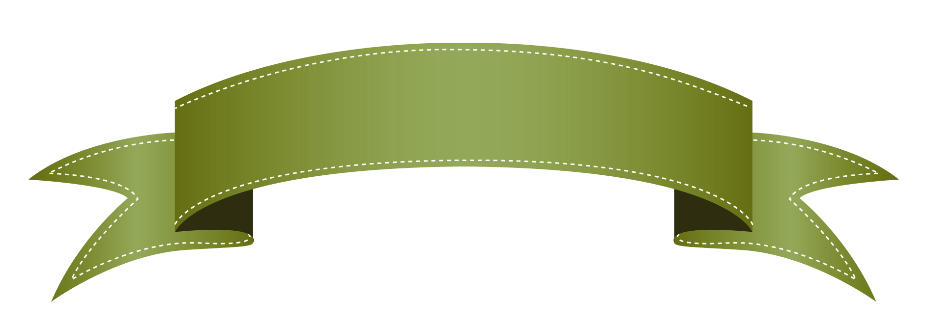 olive green ribbon on transparent background, - Stock
