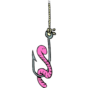 Worm on a hook clipart