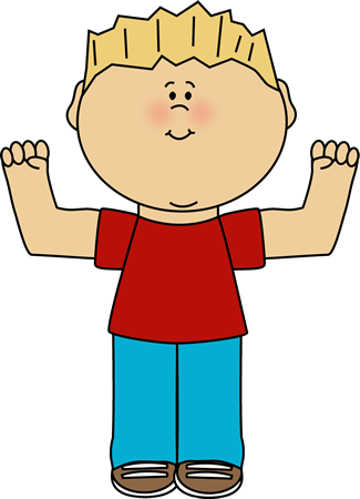 Little boy with black and blonde hair clipart