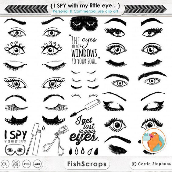 Eye ClipArt Image, Eyelashes Graphic Design, Trendy Eye Clip Art