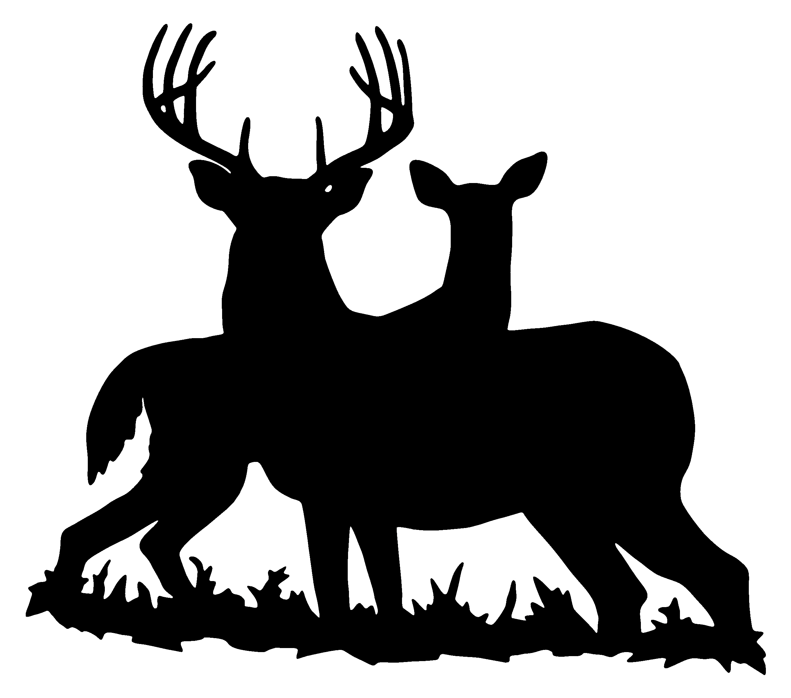 Deer in the woods clipart silhouette