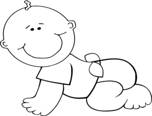 Crawling Baby Boy Outline Clip Art at Clker
