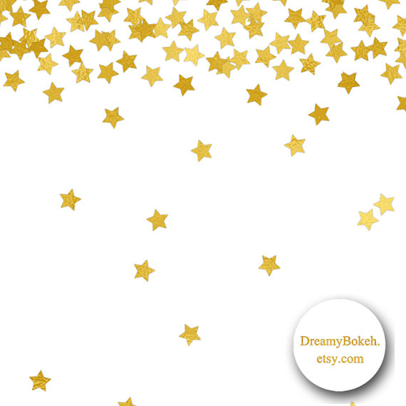 Gold star confetti clipart