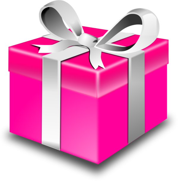 Pink present box clipart