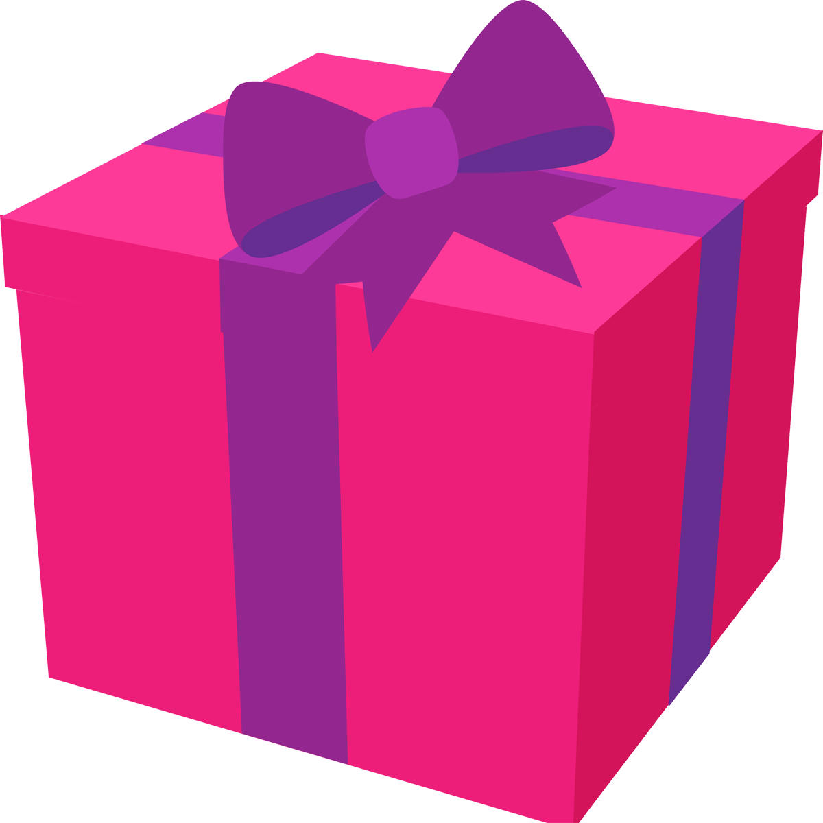 Pink gift box clipart