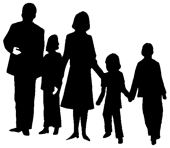 Family With Three Kids Clipart