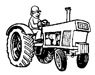 Free tractor clipart black and white