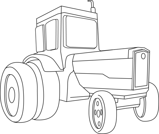 Tractor clipart black and white