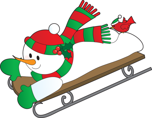 Surfing Snowman Cliparts