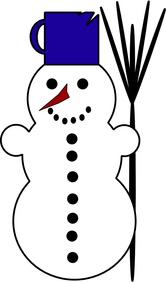 Surfing Snowman Cliparts
