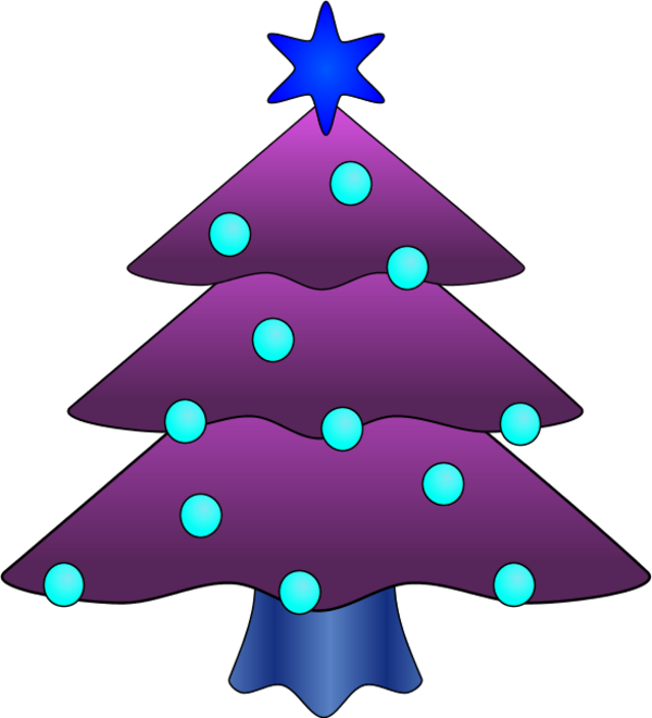 Transparent PNG Christmas Tree with Purple Ornaments - Clip Art Library