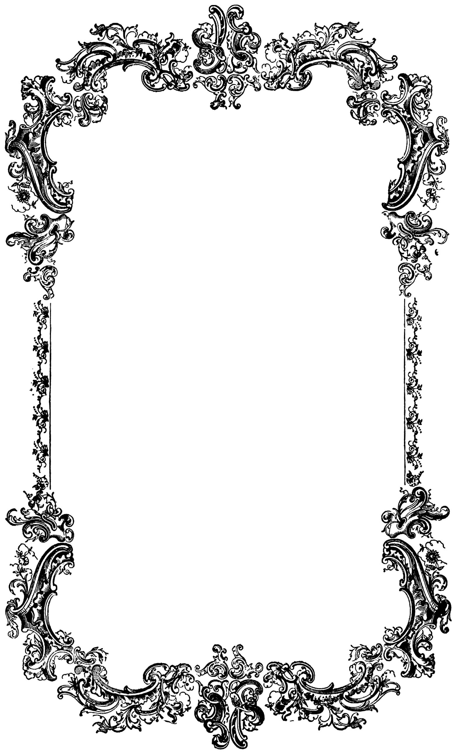 Vintage Ornate Border Frame – Free Clip Art Image
