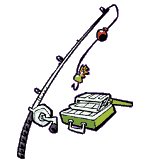 fishing rod and tackle box - Clip Art Library