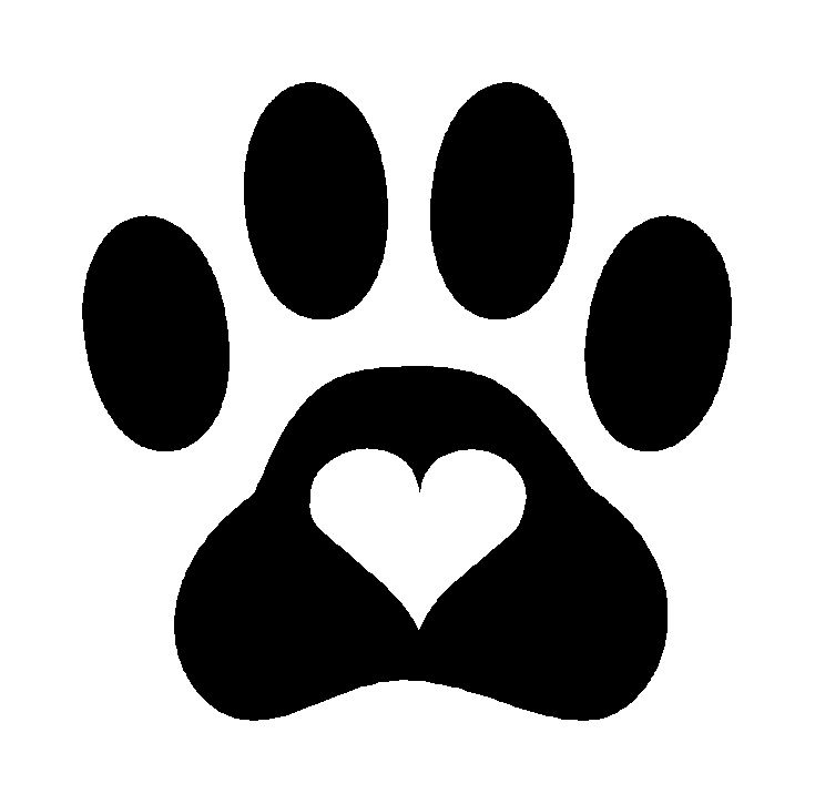 Dog paw heart clipart