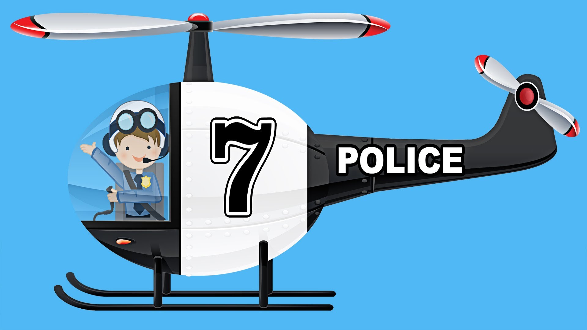 Police Helicopters Teaching Numbers 1 to 10