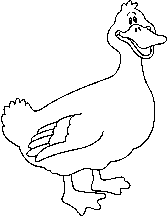 Duck Black And White Clipart