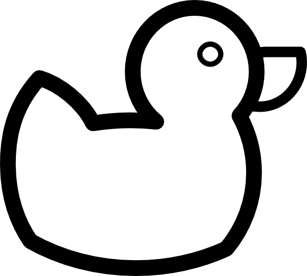 Black  White Duck Clip Art at Clker