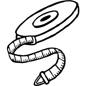 Measuring tape clipart black and white