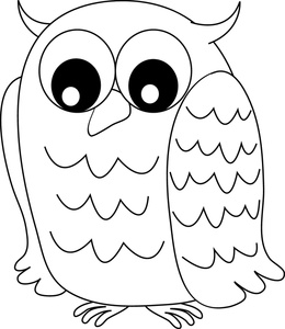 cute school owl clipart black and white