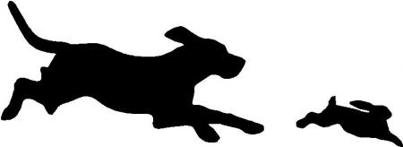beagle chasing rabbit silhouette - Clip Art Library