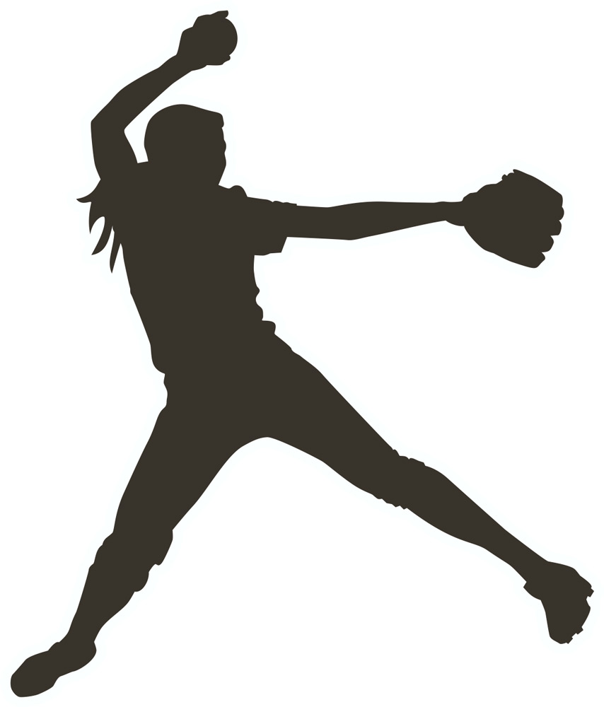 Softball silhouette clip art